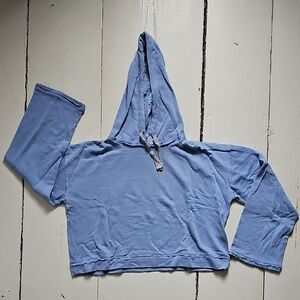 Blue Cropped Hoodie